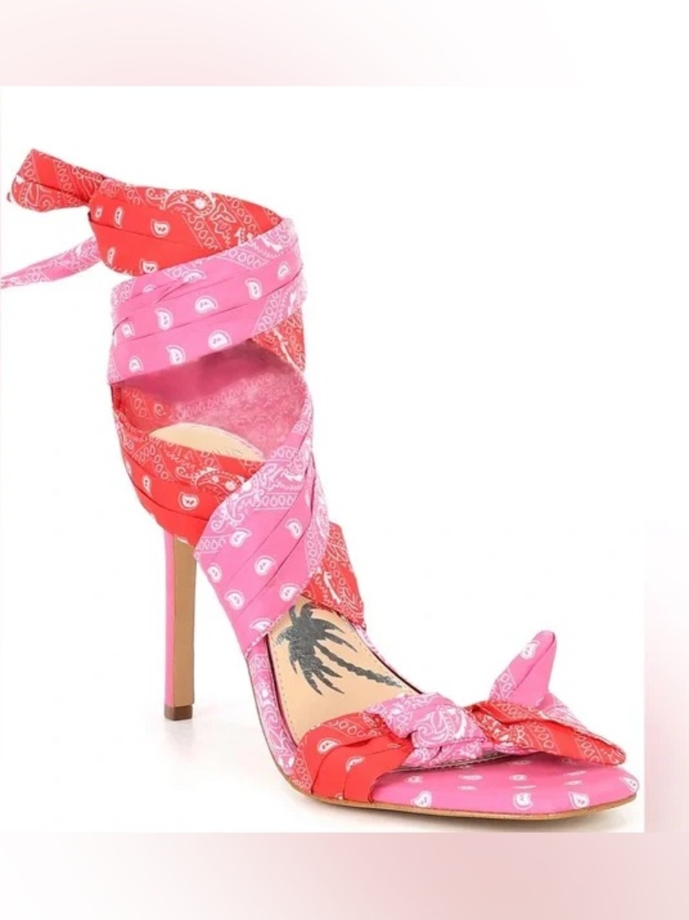 Pink and Red Bandana Wrap Stiletto Sandals multiple sizes available 6, 7.5 & 8.5